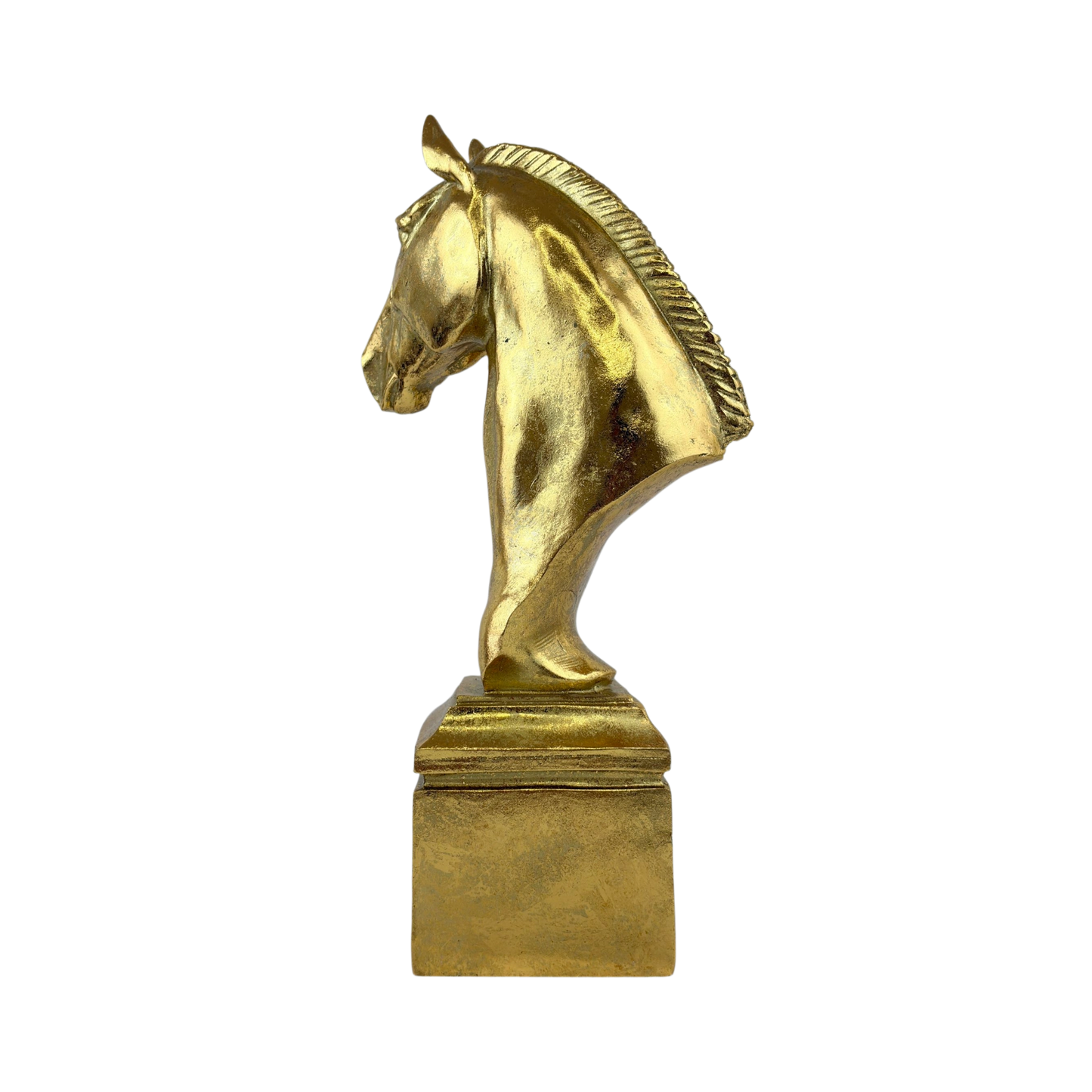 Golden Horse Head Sculpture