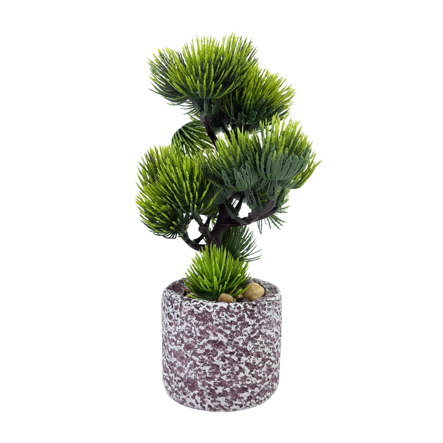 Artificial Bonsai Pine in Rustic Stone Pot