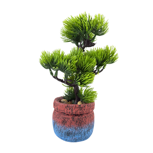 Artificial Bonsai Pine in Rustic Pot