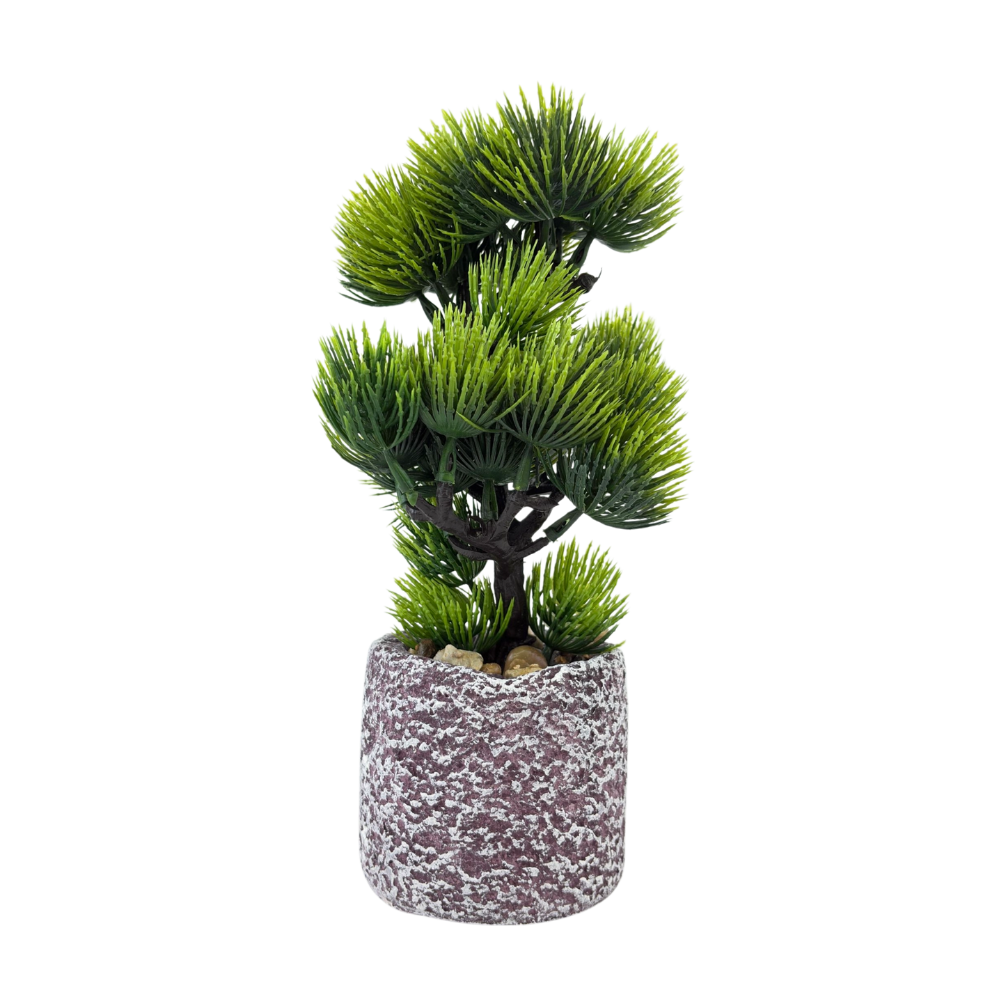 Artificial Bonsai Pine in Rustic Stone Pot