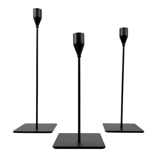 Set of 3 Black Minimalist Candle Holders&nbsp;