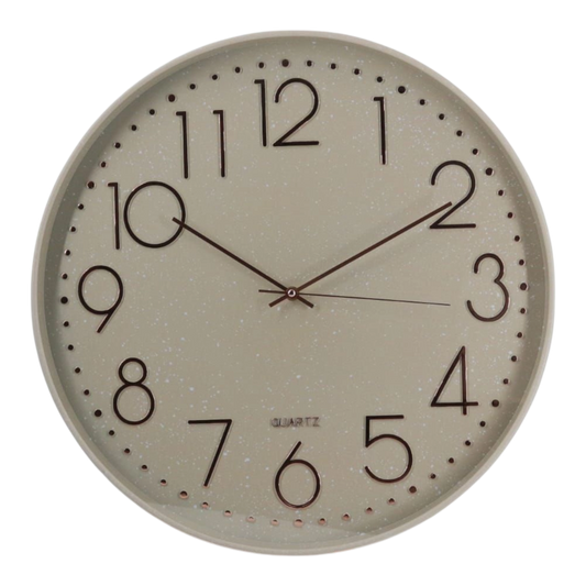 Beige Wall Clock – Silent Quartz with Modern Design