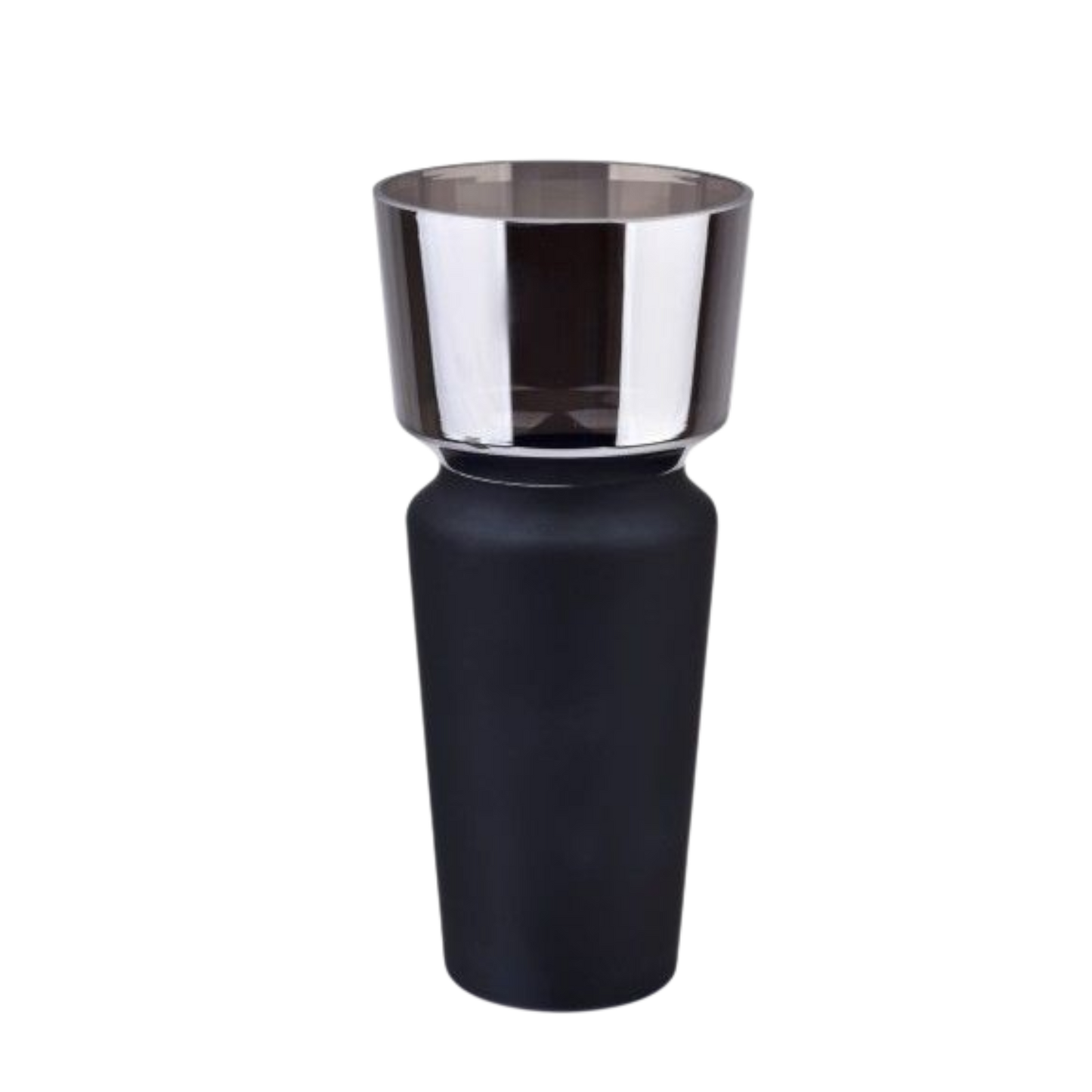 Black & Silver Modern Vase – Sleek Decorative Centerpiece