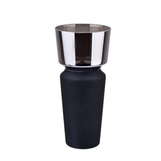 Black & Silver Modern Vase – Sleek Decorative Centerpiece