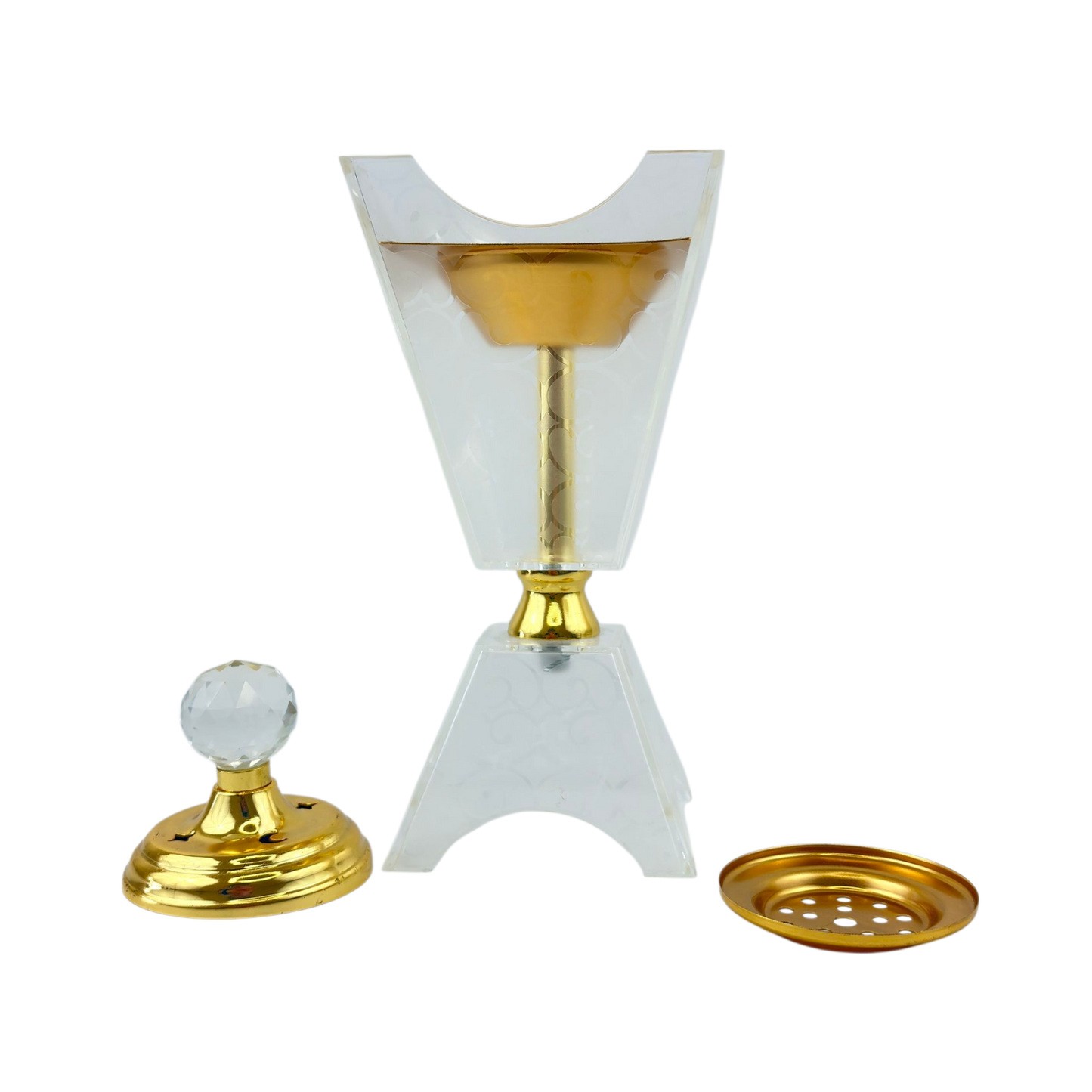 Luxury Crystal & Gold Mabkhara – Decorative Incense Burner