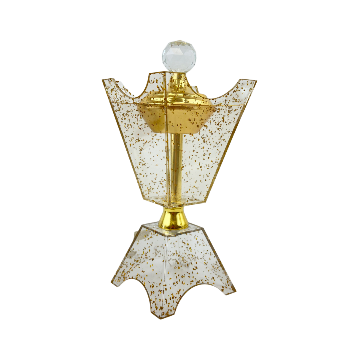 Gold Speckled Crystal Mabkhara – Elegant Incense Burner