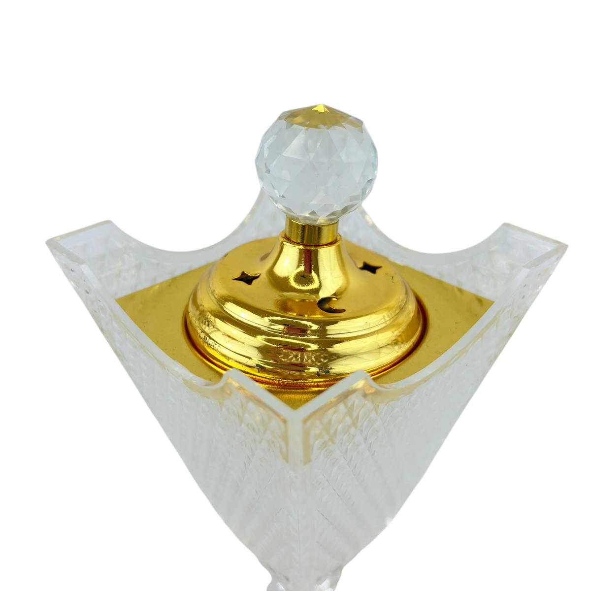 Crystal Diamond Cut Mabkhara – Luxury Gold Incense Burner