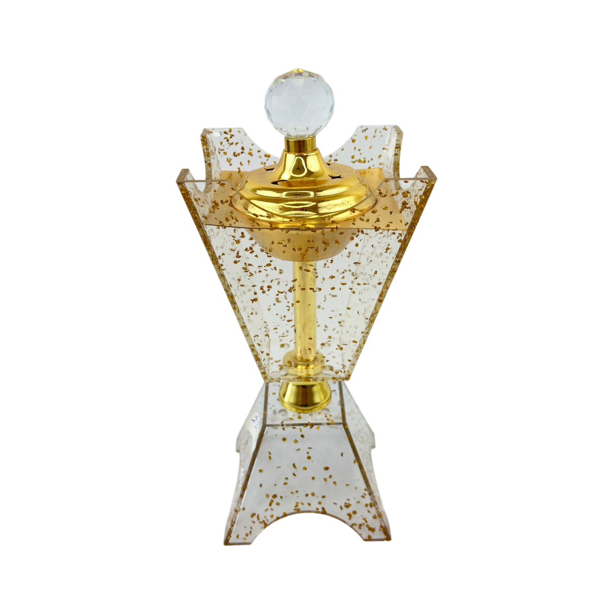 Gold Speckled Crystal Mabkhara – Elegant Incense Burner