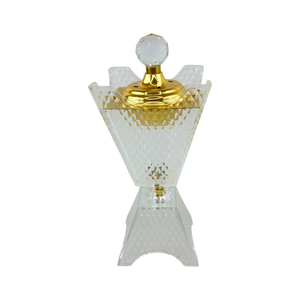Crystal Diamond Cut Mabkhara – Luxury Gold Incense Burner