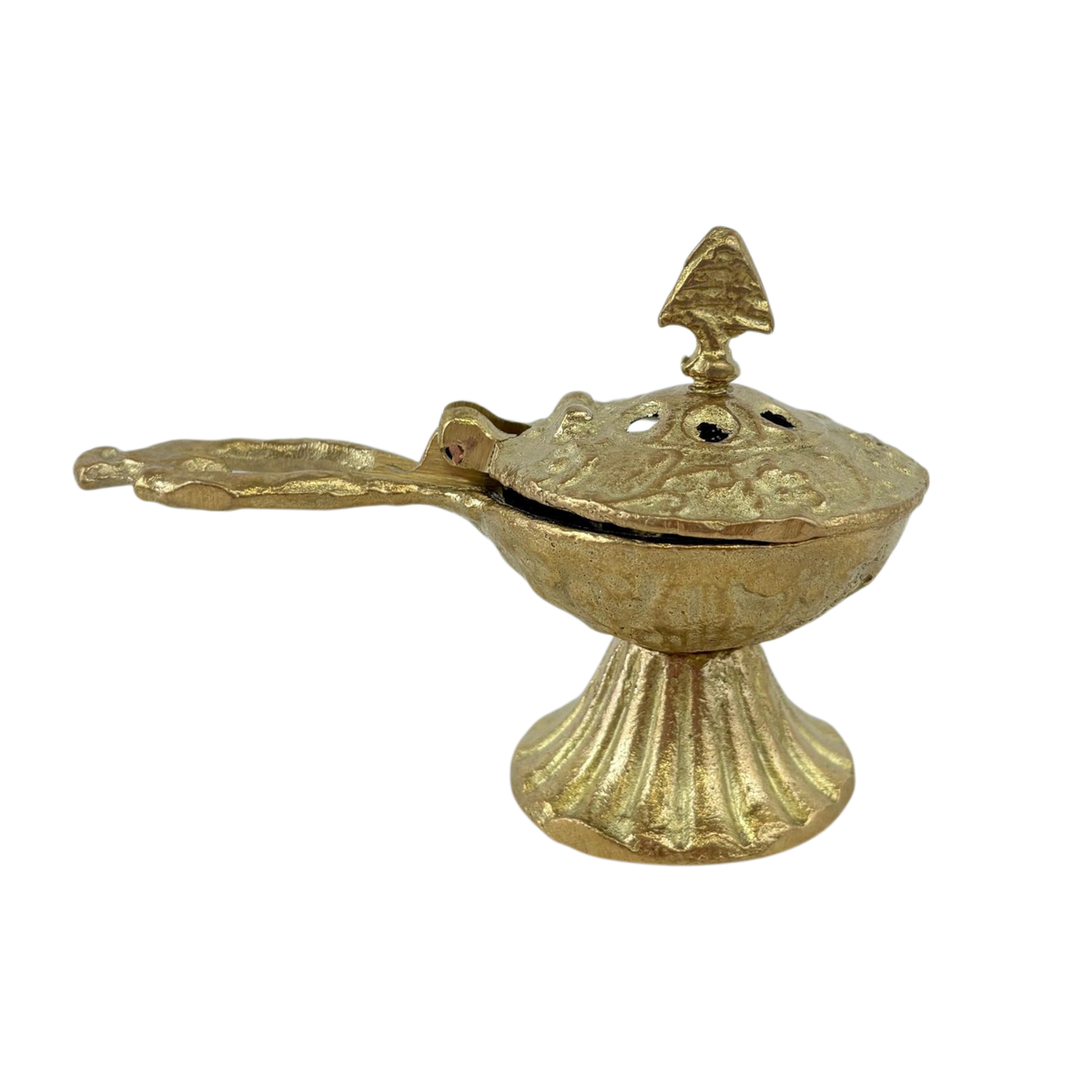 Antique Brass Incense Burner – Vintage Mabkhara with Handle