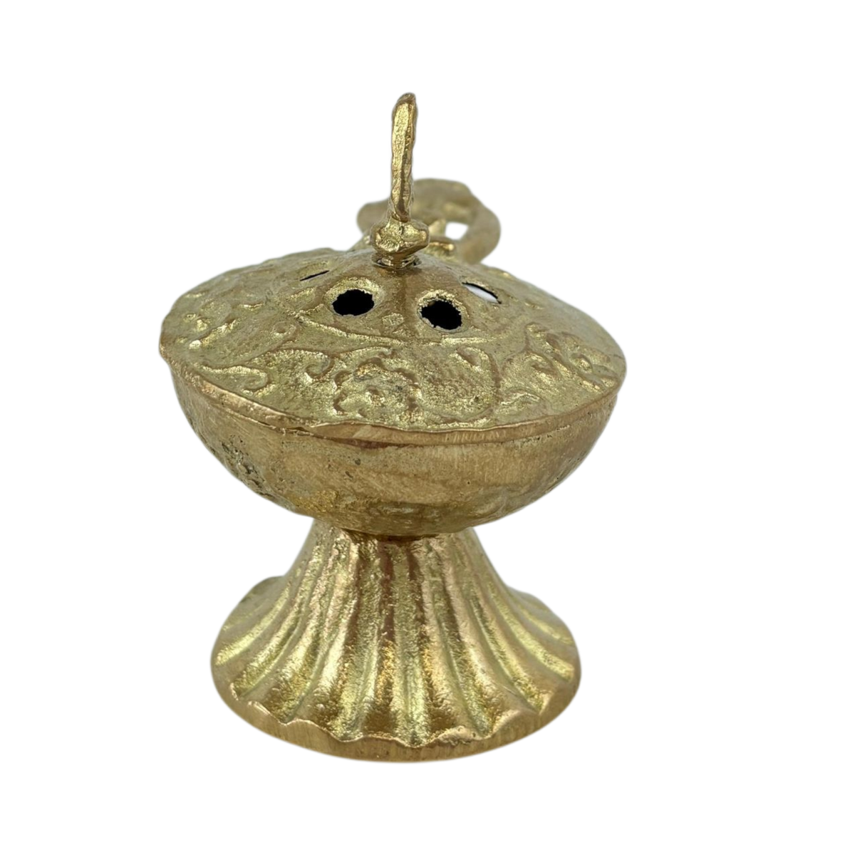 Antique Brass Incense Burner – Vintage Mabkhara with Handle