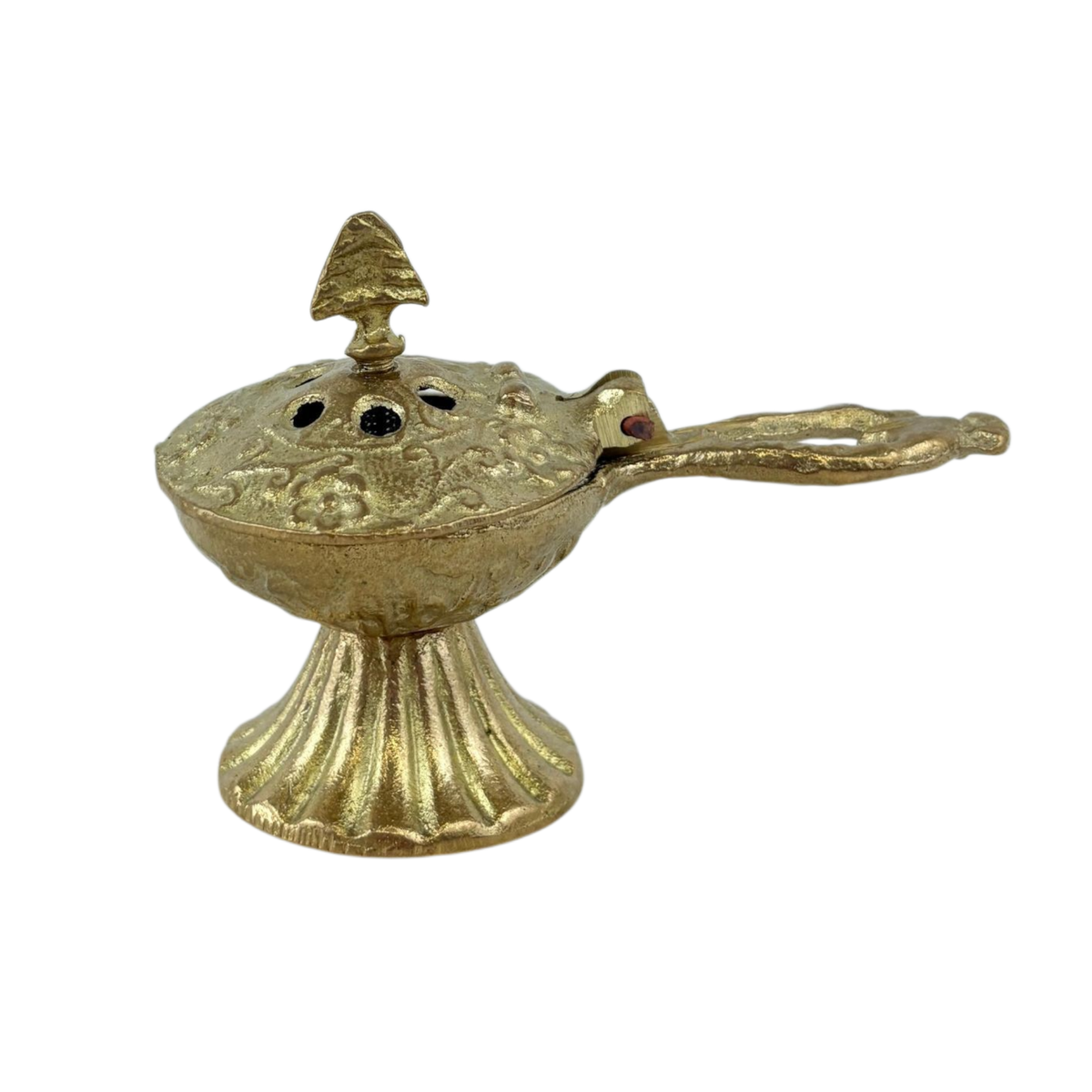 Antique Brass Incense Burner – Vintage Mabkhara with Handle
