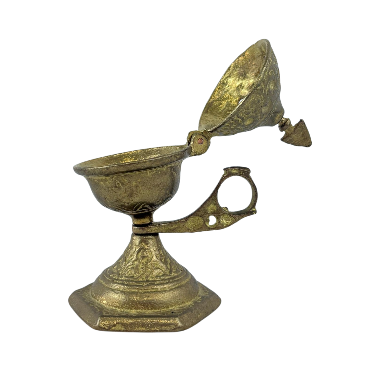 Antique Brass Incense Burner – Vintage Mabkhara with Handle