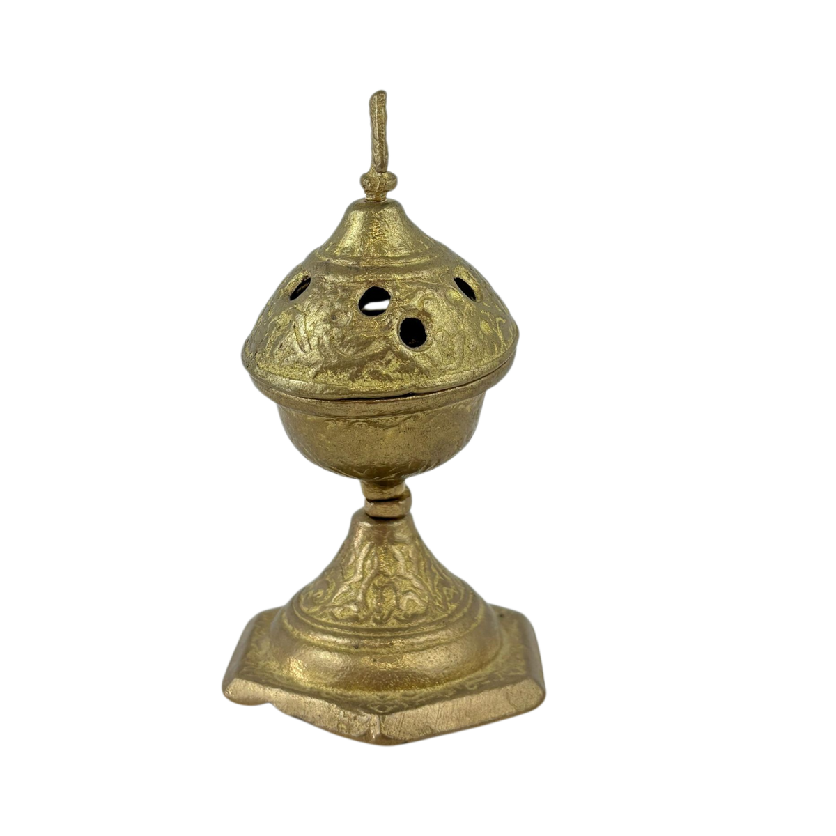 Antique Brass Incense Burner – Vintage Mabkhara with Handle