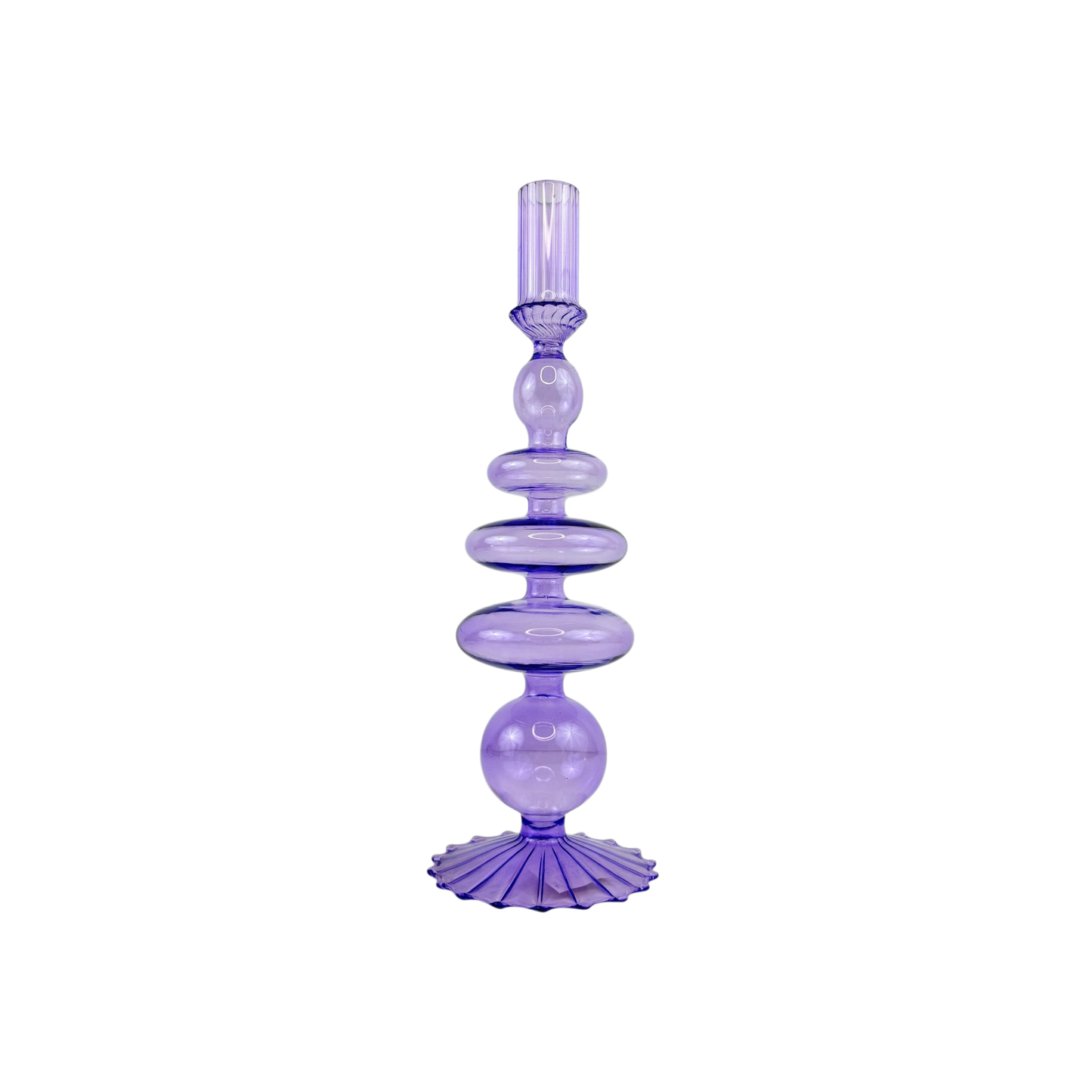 Purple Glass Candle Holder – Modern Artistic Home Décor