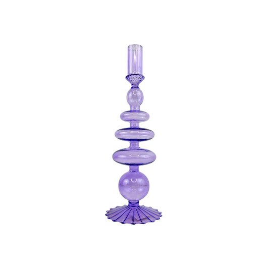 Purple Glass Candle Holder – Modern Artistic Home Décor