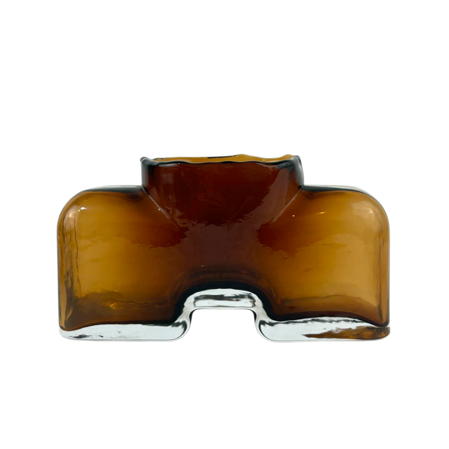 Amber Sculptural Glass Vase – Modern Decorative Accent