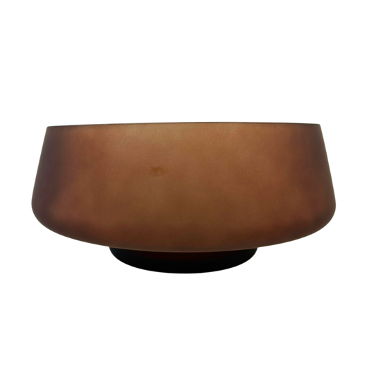 Matte Brown Glass Bowl – Modern Wide Design