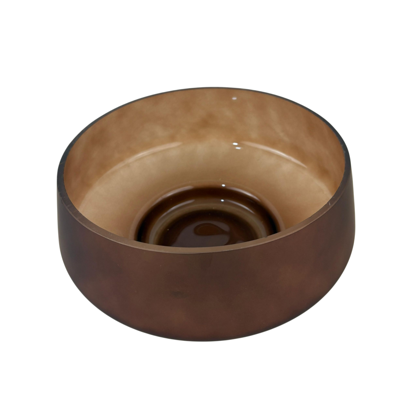 Matte Brown Glass Bowl – Modern Wide Design