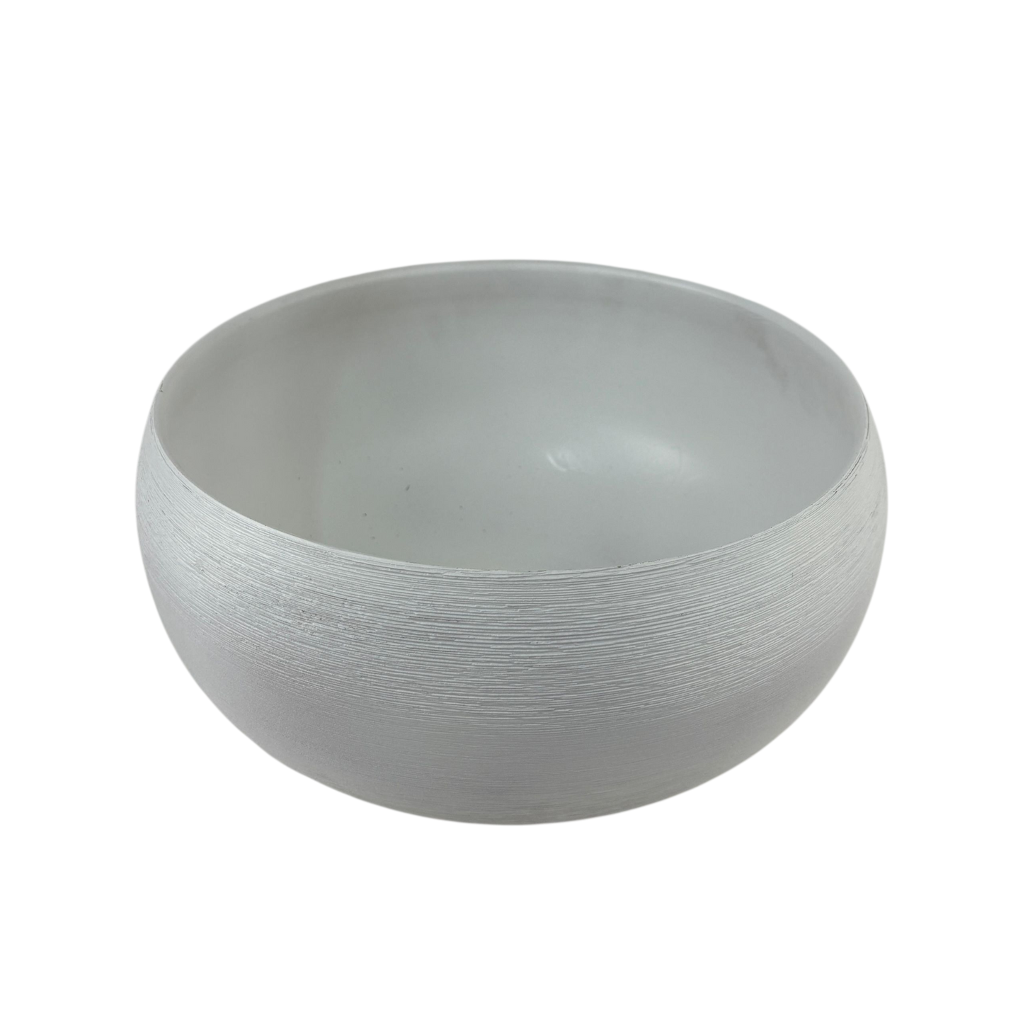 Matte White Decorative Glass Bowl – Textured Modern Design