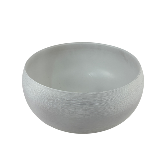 Matte White Decorative Glass Bowl – Textured Modern Design