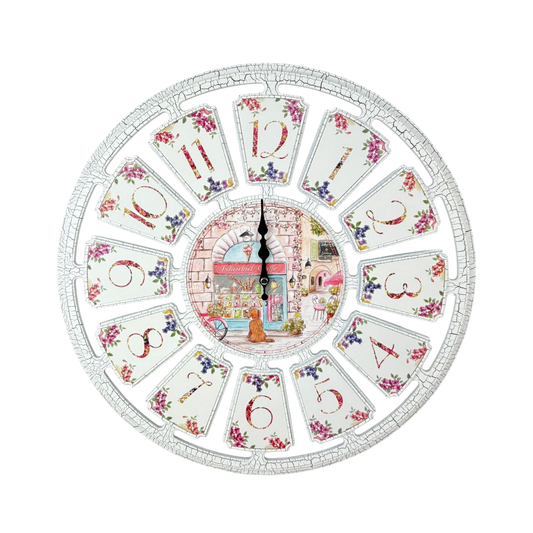Vintage Floral Wall Clock – Istanbul Café Design