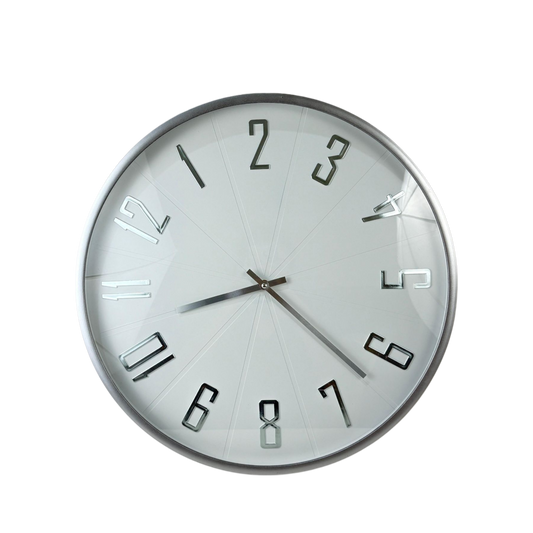 Minimalist Silver Wall Clock – Modern Oversized Design