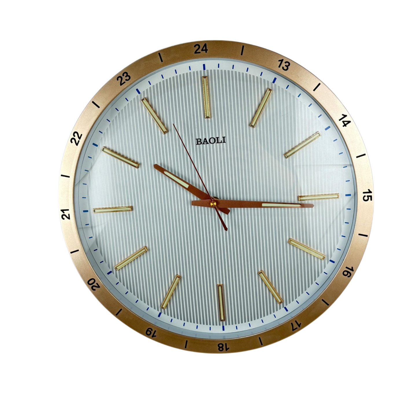 Modern BAOLI Wall Clock – Gold Frame with Minimalist Hour Markers