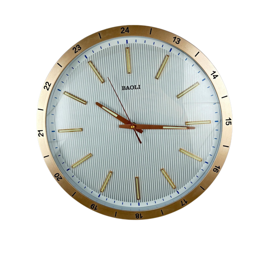 Modern BAOLI Wall Clock – Gold Frame with Minimalist Hour Markers