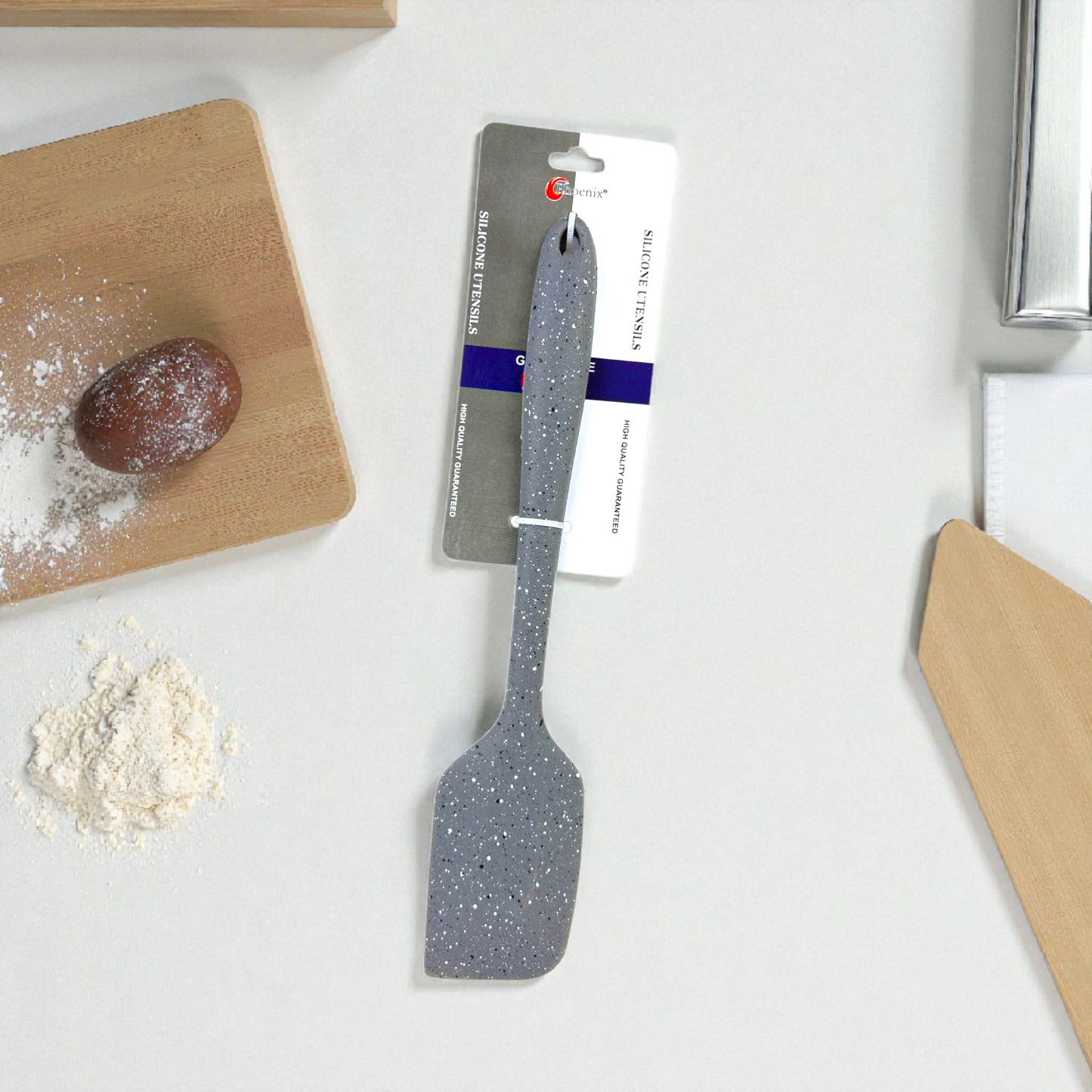 Heat-Resistant Grey Silicone Spatula – Non-Stick Cooking & Baking Utensil