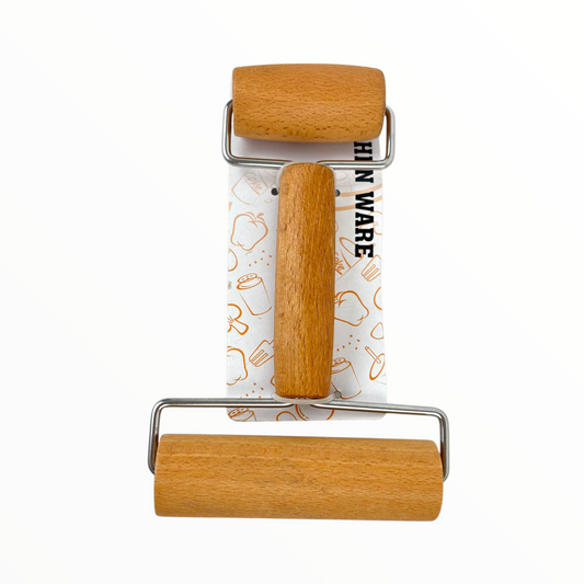 Wooden Double Dough Roller | Pastry & Pizza Mini Rolling Pin for Baking