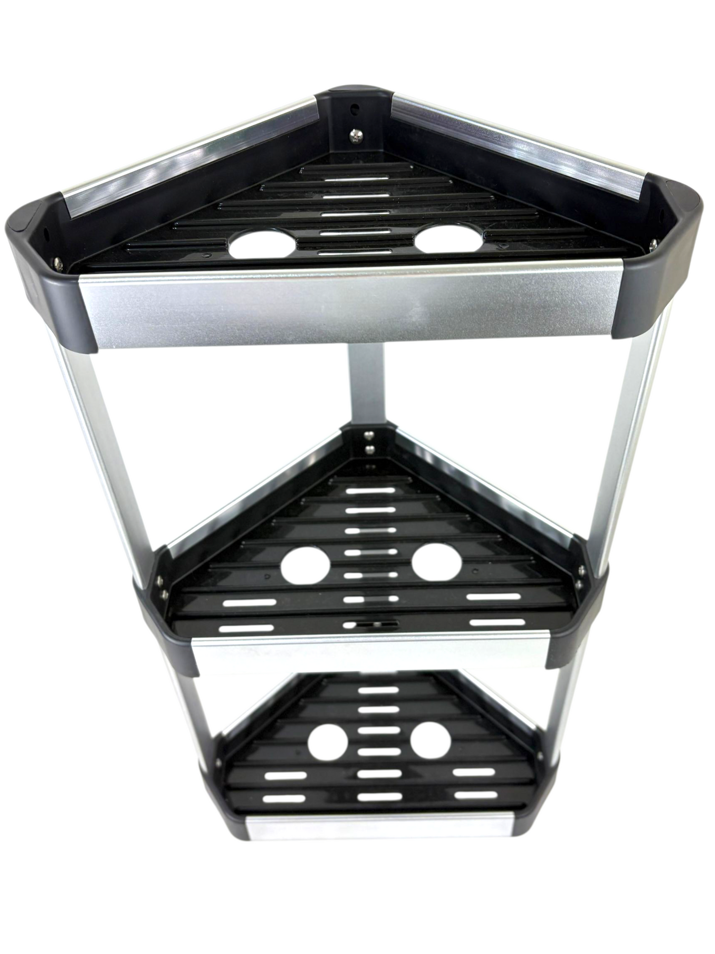 Aluminum Bathroom Corner Rack | 2-Tier Wall Mounted Shower Organizer