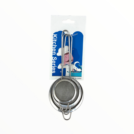 Stainless Steel Mesh Strainer Set (3-Piece) – Fine Sieve for Tea, Flour, Juice & Baking