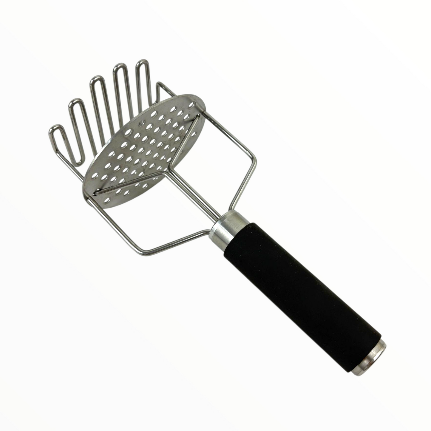 Stainless Steel Potato Masher with Soft Grip Handle | Heavy-Duty Manual Press for Smooth Mash