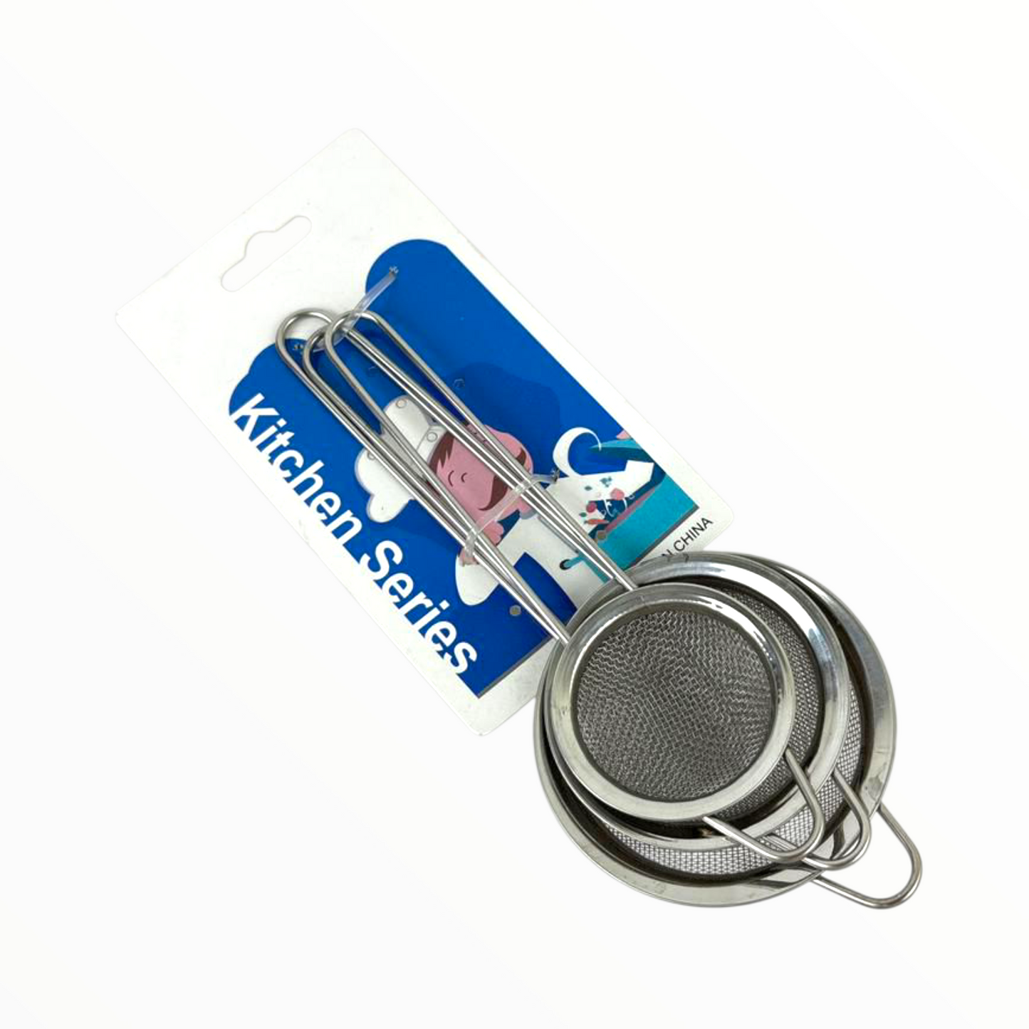 Stainless Steel Mesh Strainer Set (3-Piece) – Fine Sieve for Tea, Flour, Juice & Baking