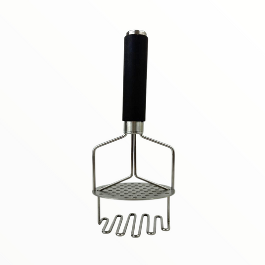 Stainless Steel Potato Masher with Soft Grip Handle | Heavy-Duty Manual Press for Smooth Mash