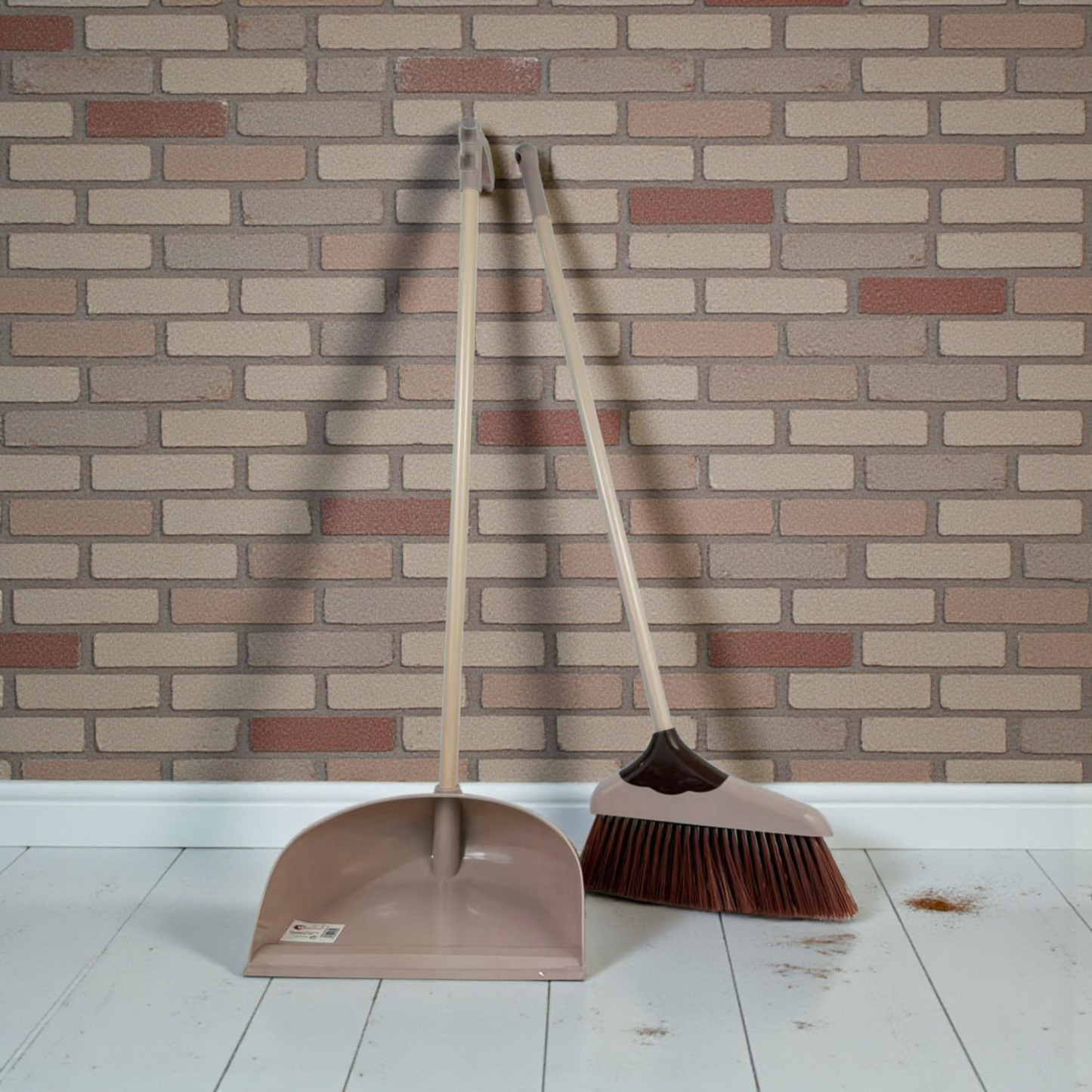 Long Handle Broom and Dustpan Set – Upright Standing Sweeping Kit for Home & Office