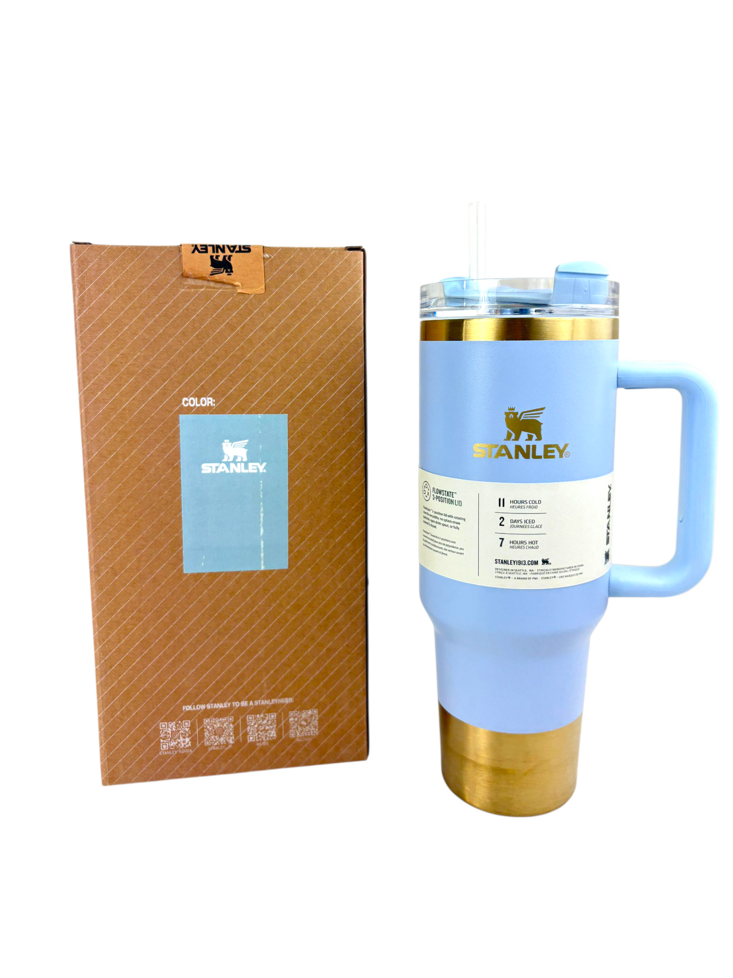 Stanley Quencher Tumbler – 1.2L Stainless Steel Insulated Travel Mug with Straw & Handle