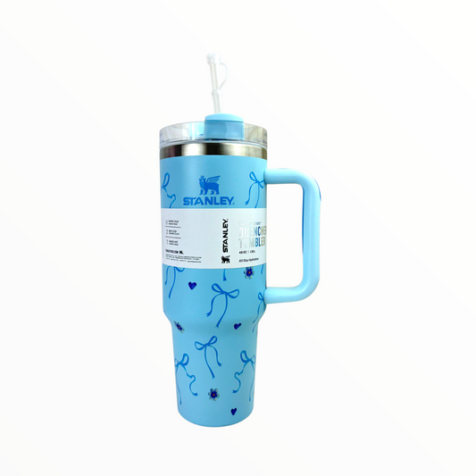 Stanley Quencher Stitch Edition – 1.2L Stainless Steel Insulated Tumbler with Handle & Straw (Blue Disney Design)