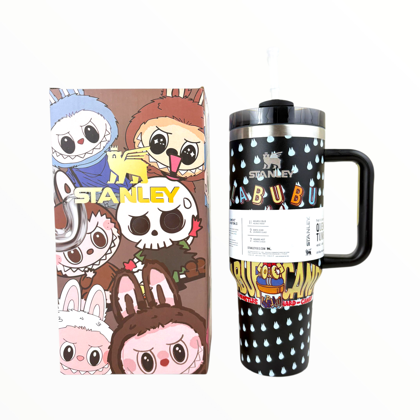 Stanley Quencher Labubu Edition – 1.2L Stainless Steel Insulated Tumbler with Handle & Straw (Limited Cartoon Design)