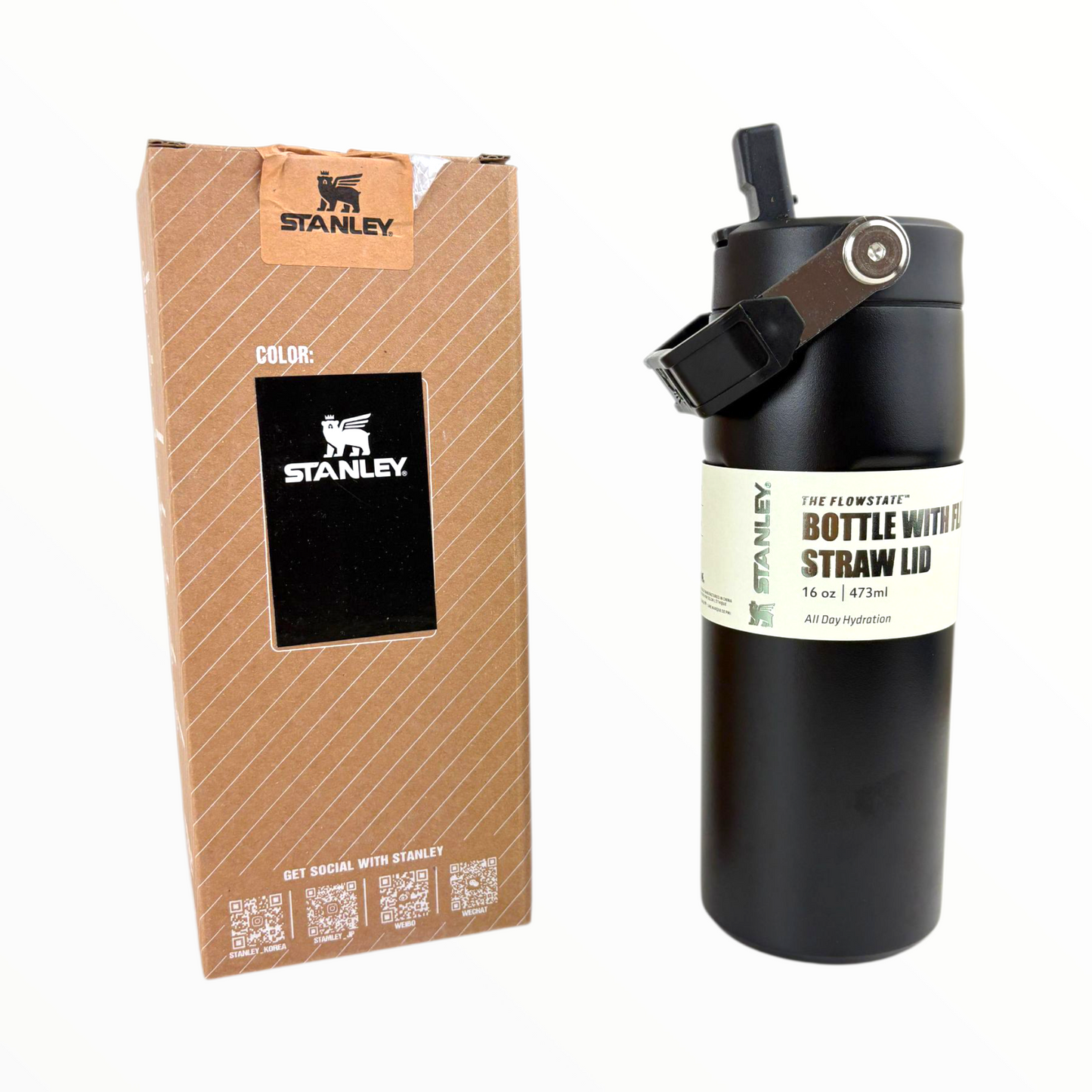 Stanley black Vacuum Bottle – 700ml Stainless Steel Insulated Sports Water Bottle with Flip Straw