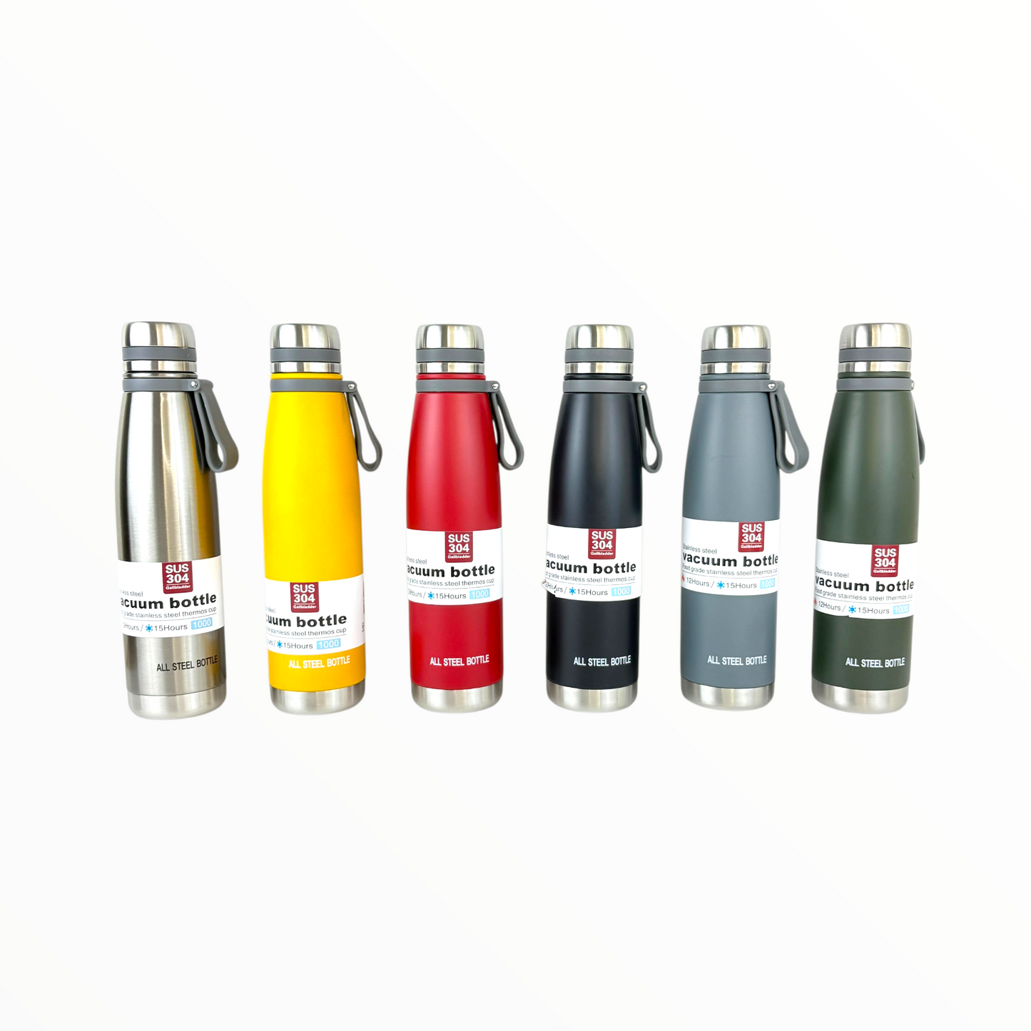 Black Stainless Steel Thermos Bottle – 800ml Vacuum Insulated Hot & Cold Water Flask
