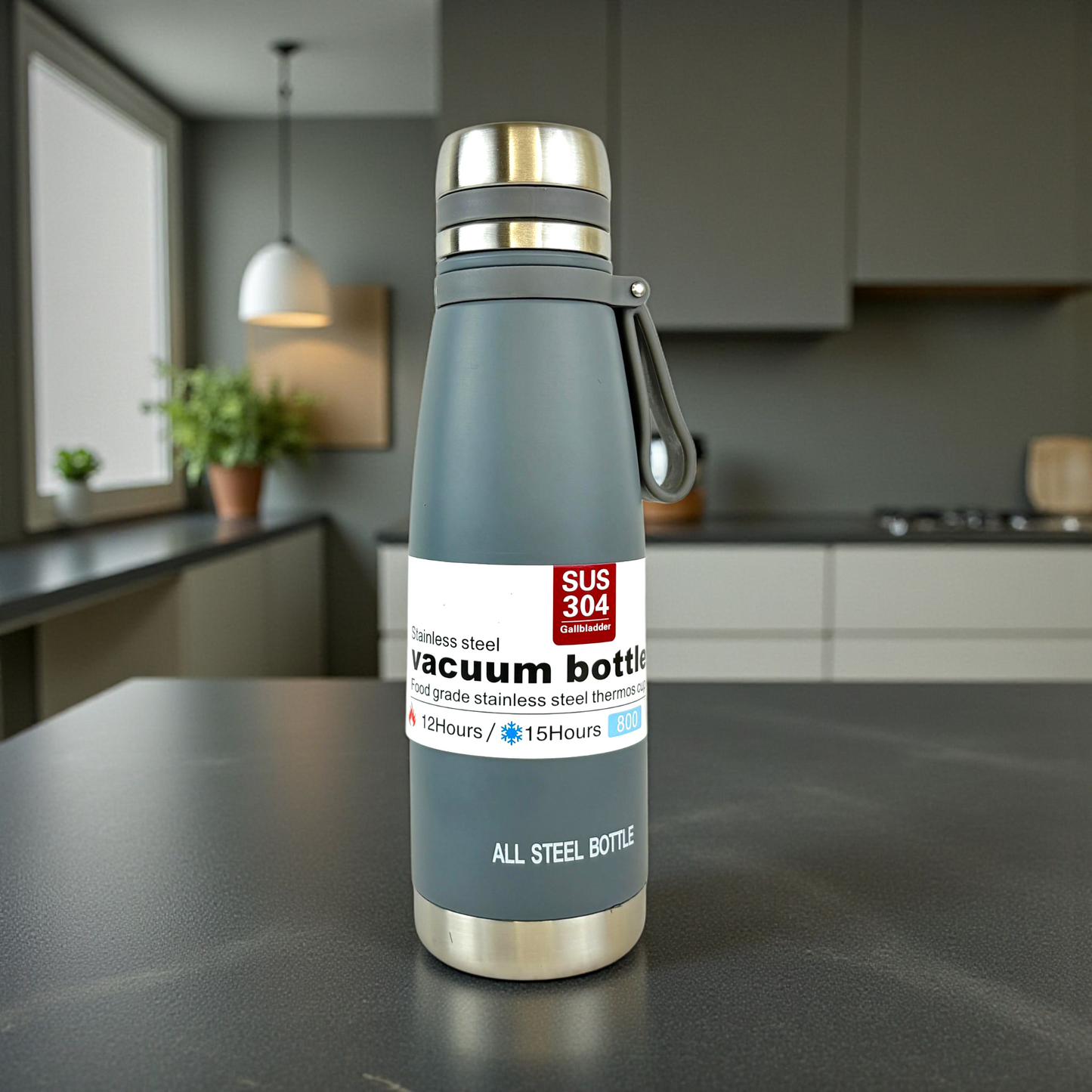 Stainless Steel Thermos Bottle – 800mL Vacuum Insulated Hot & Cold Water Flask