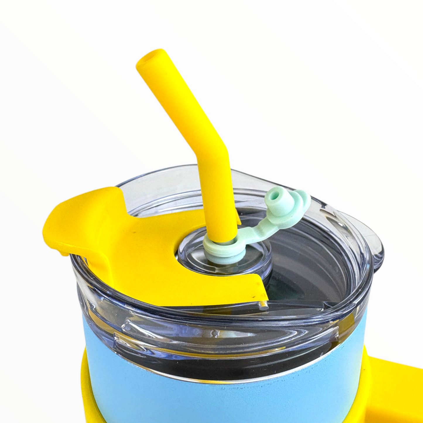 Gradient Blue & Yellow Tumbler – 1.2L Insulated Stainless Steel Mug with Handle & Lid (Double Wall Cold & Hot Cup)