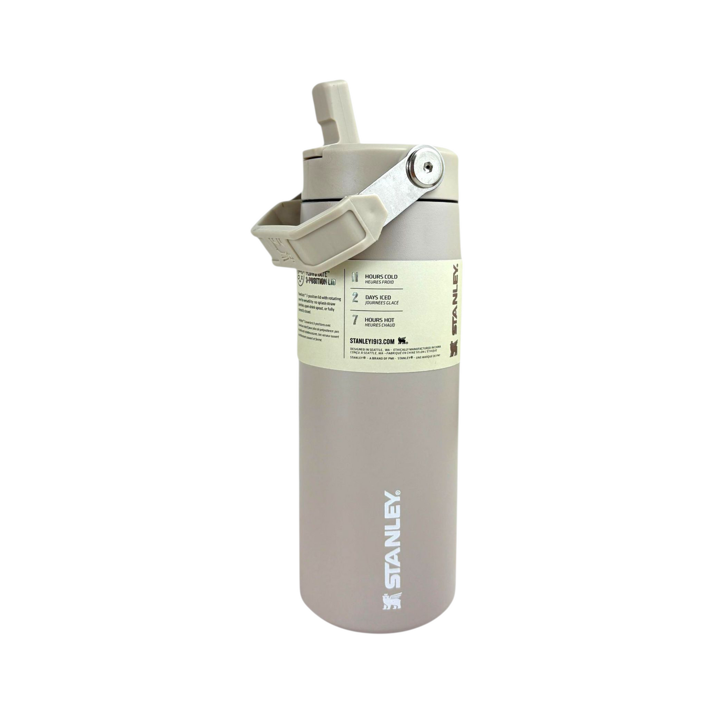 Stanley Grey Vacuum Bottle – 700ml Stainless Steel Insulated Sports Water Bottle with Straw Lid