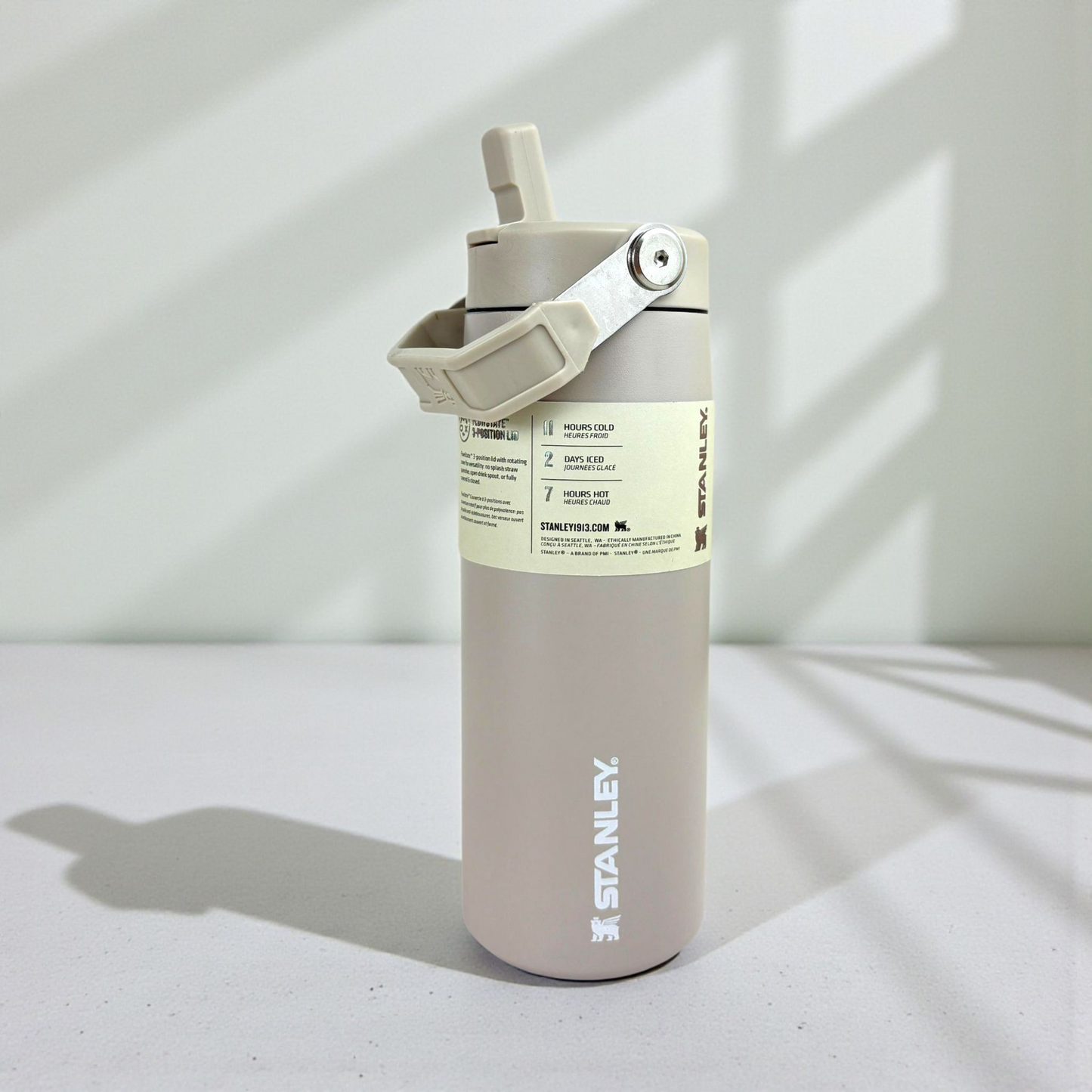 Stanley Grey Vacuum Bottle – 700ml Stainless Steel Insulated Sports Water Bottle with Straw Lid