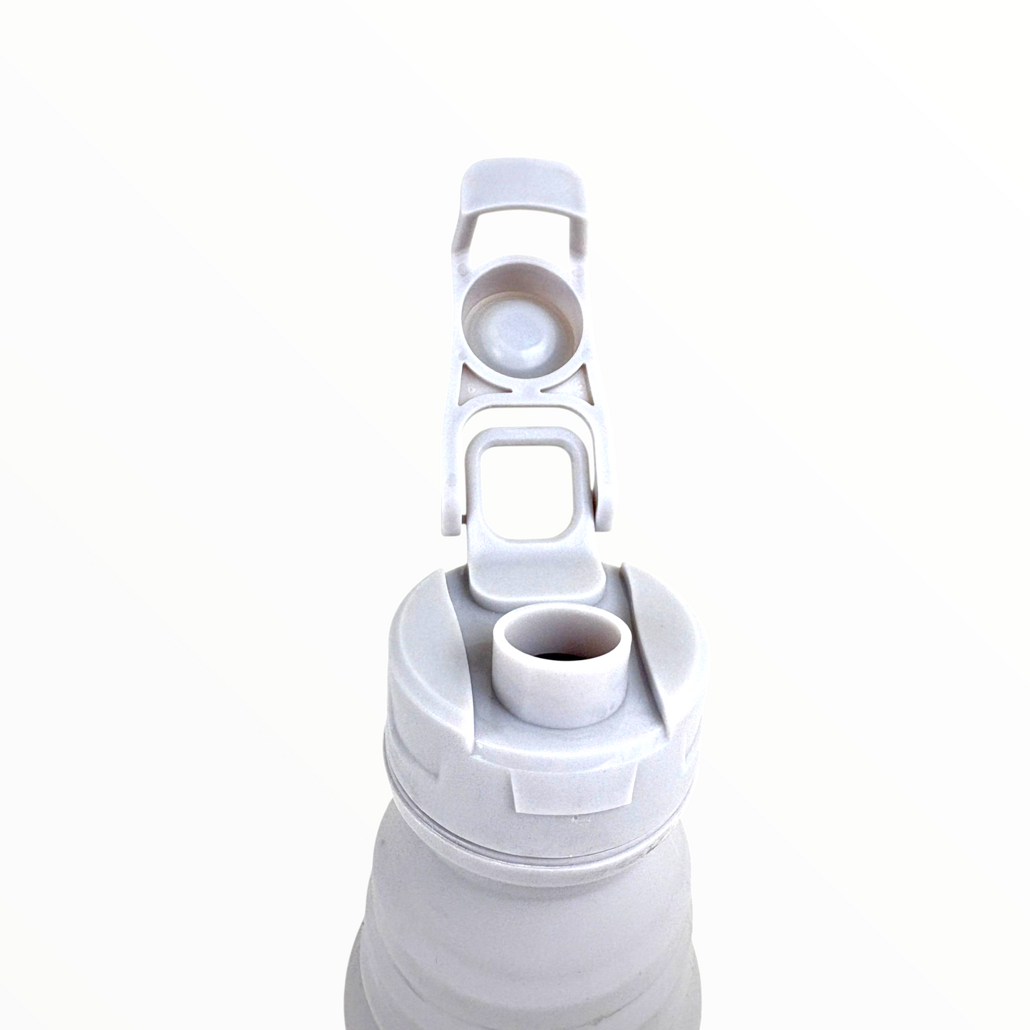 Foldable Silicone Water Bottle – 500ml Collapsible Travel Bottle with Leak-Proof Lid (grey)