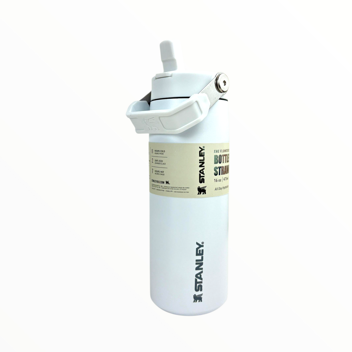 Stanley White Vacuum Bottle – 700ml Stainless Steel Insulated Sports Water Bottle with Flip Straw