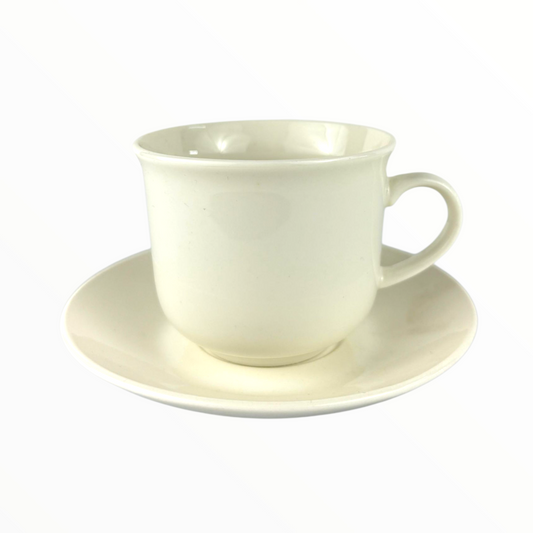 Classic White Ceramic Coffee Cup with Saucer – Minimalist Tea or Espresso Set 12pcs