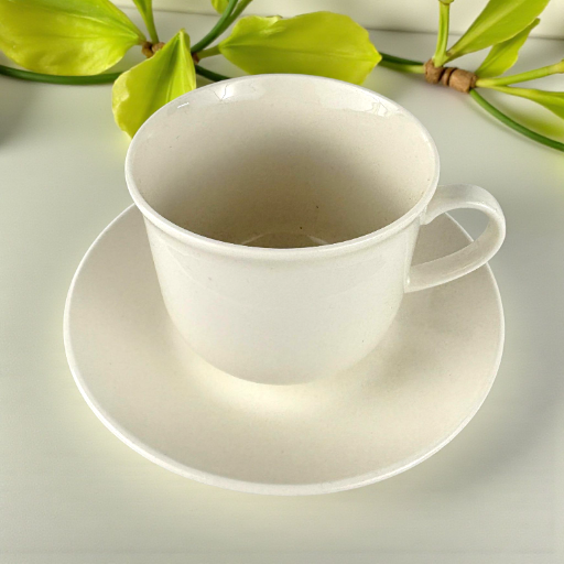 Classic White Ceramic Coffee Cup with Saucer – Minimalist Tea or Espresso Set 12pcs